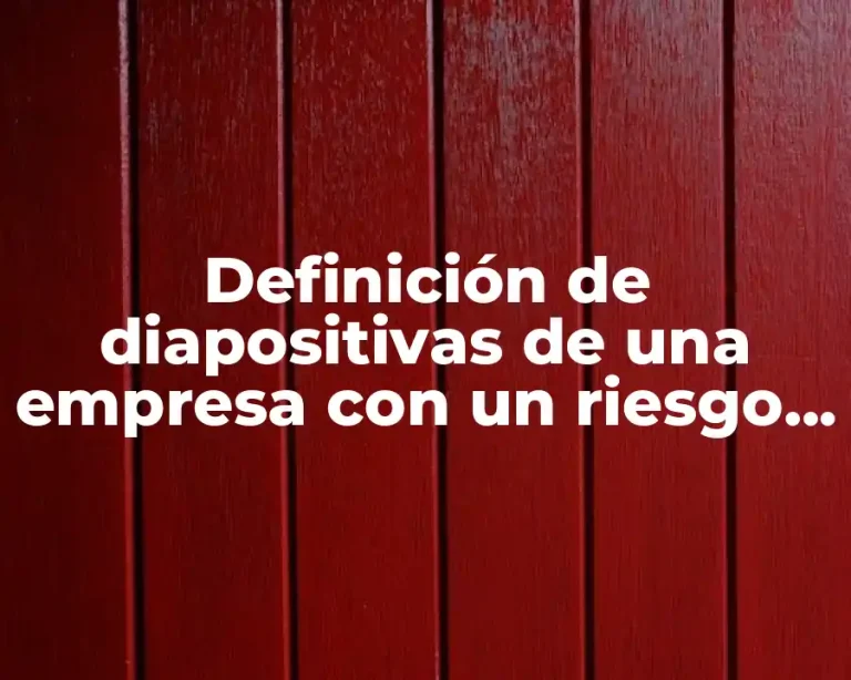 Definición de diapositivas de una empresa con un riesgo financiero