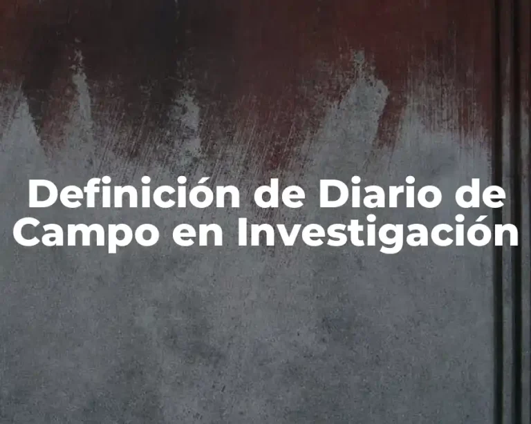 Definición de Diario de Campo en Investigación