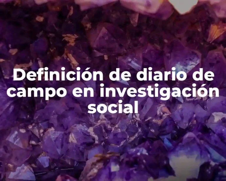 Definición de diario de campo en investigación social