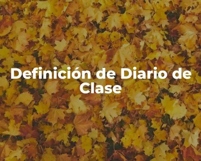 Definición de Diario de Clase