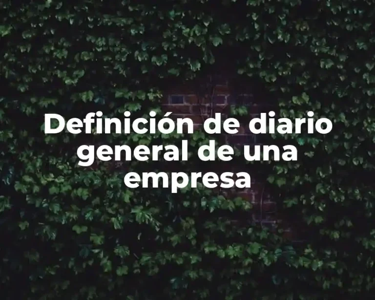 Definición de diario general de una empresa