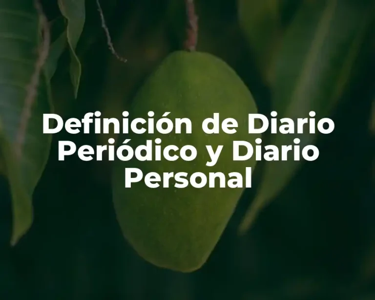 Definición de Diario Periódico y Diario Personal
