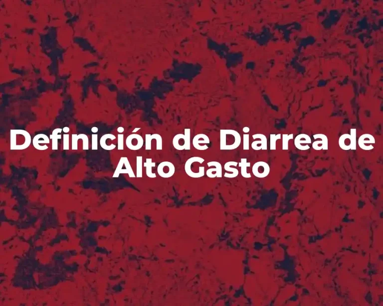 Definición de Diarrea de Alto Gasto