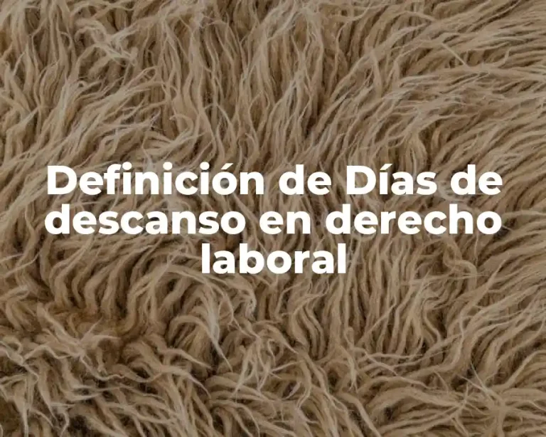 Definición de Días de descanso en derecho laboral