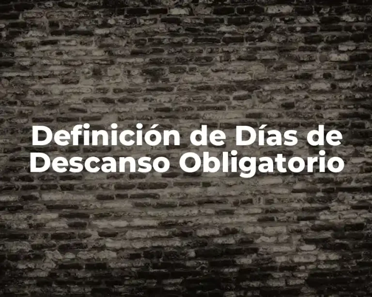 Definición de Días de Descanso Obligatorio