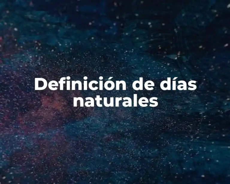 Definición de días naturales