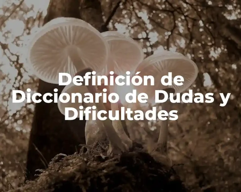Definición de Diccionario de Dudas y Dificultades