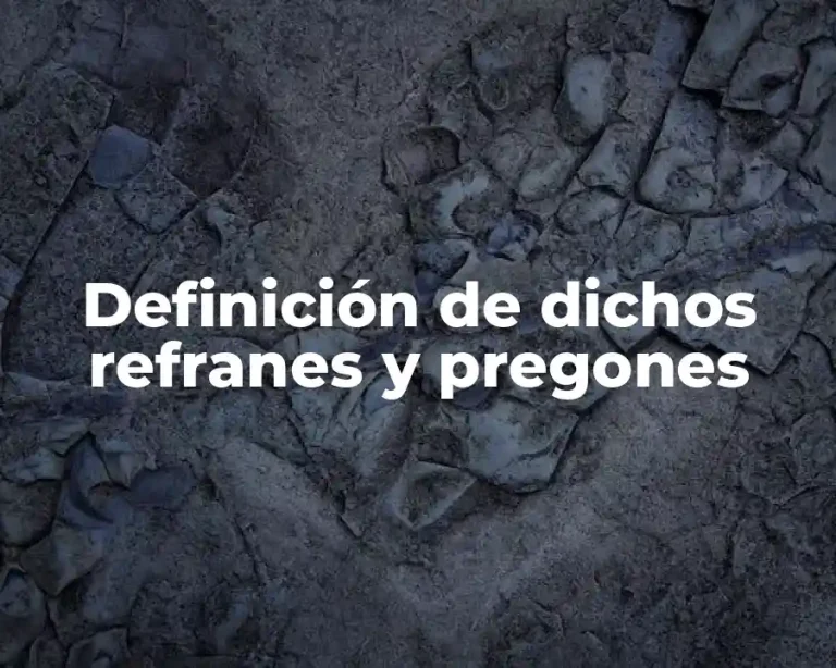 Definición de dichos refranes y pregones