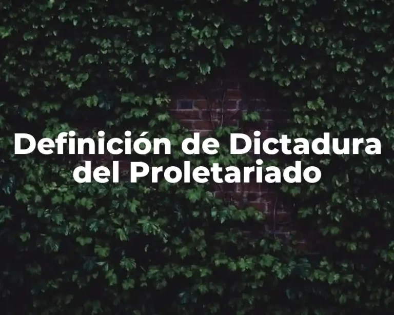 Definición de Dictadura del Proletariado