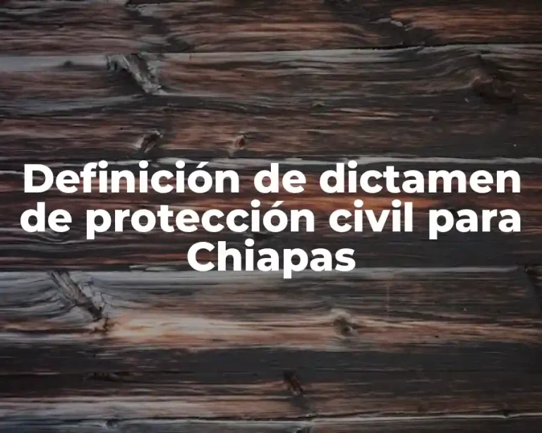 Definición de dictamen de protección civil para Chiapas