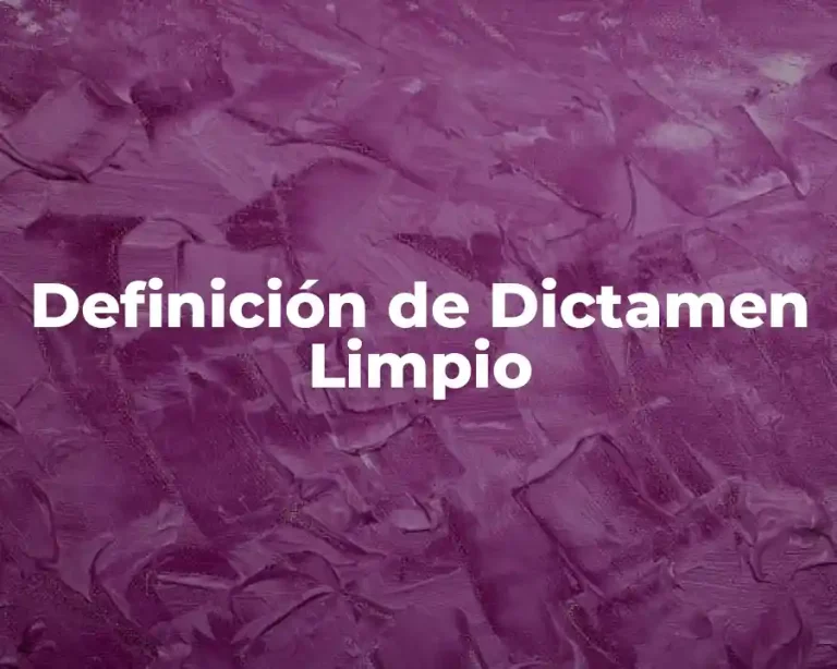 Definición de Dictamen Limpio