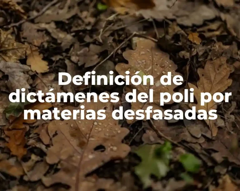 Definición de dictámenes del poli por materias desfasadas