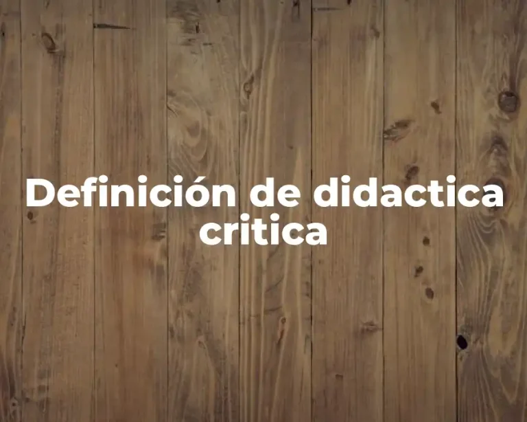Definición de didactica critica