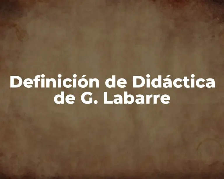 Definición de Didáctica de G. Labarre