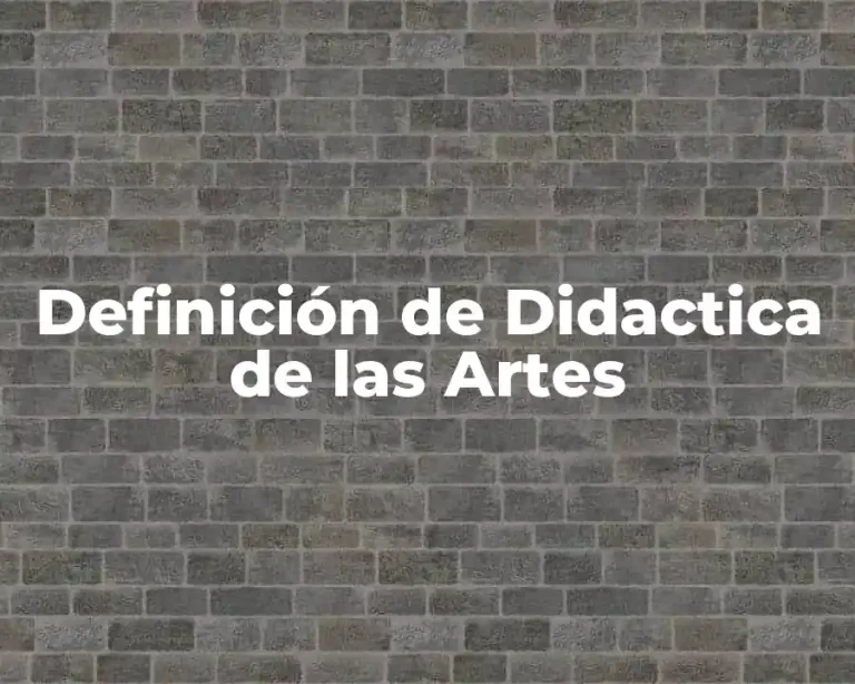 Definición de Didactica de las Artes