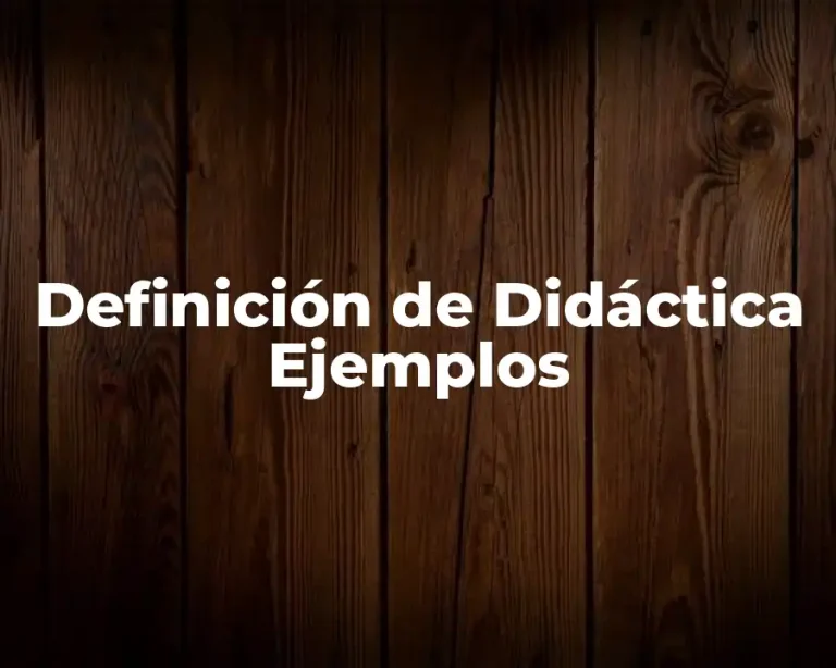 Definición de Didáctica Ejemplos