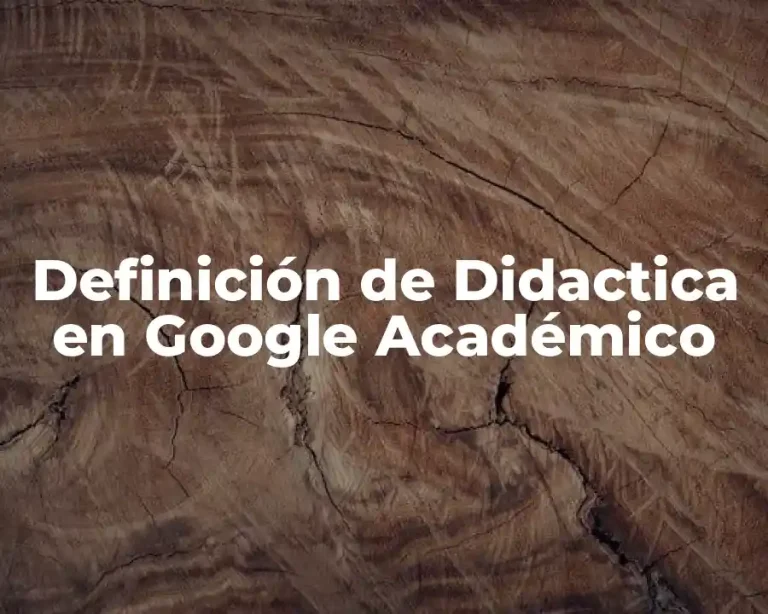 Definición de Didactica en Google Académico