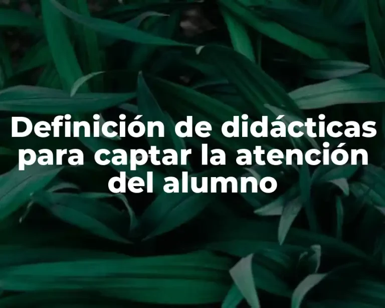 Definición de didácticas para captar la atención del alumno