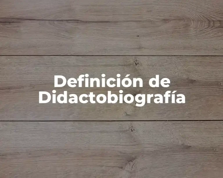 Definición de Didactobiografía