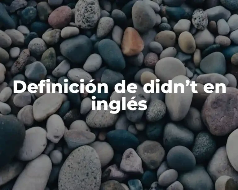 Definición de didn’t en inglés