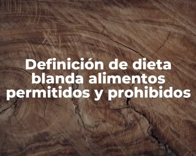 Definición de dieta blanda alimentos permitidos y prohibidos