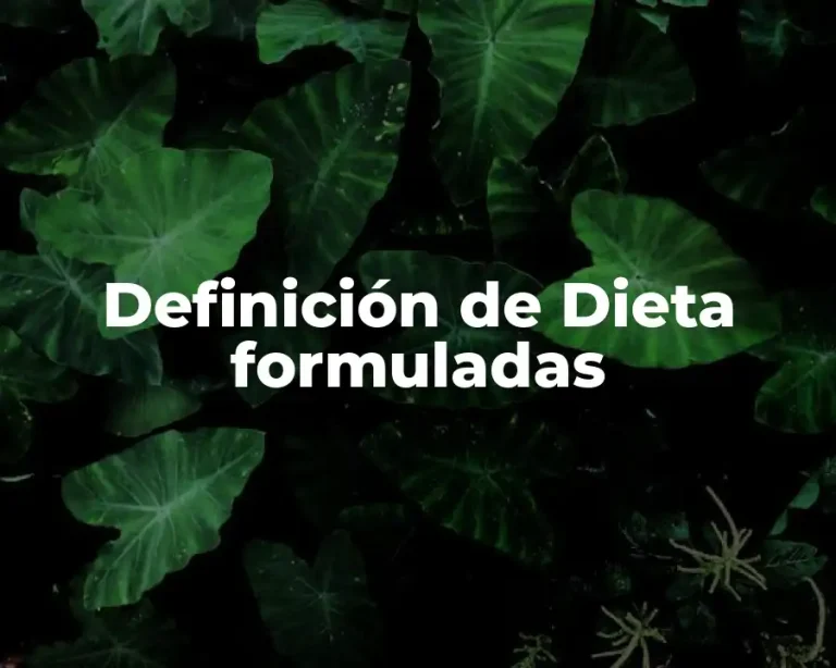 Definición de Dieta formuladas