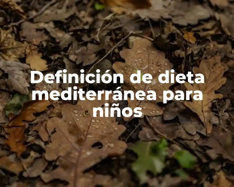 Definición de dieta mediterránea para niños