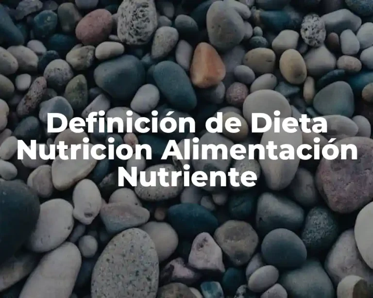 Definición de Dieta Nutricion Alimentación Nutriente