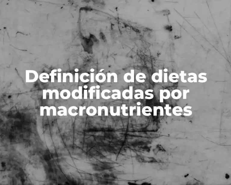 Definición de dietas modificadas por macronutrientes