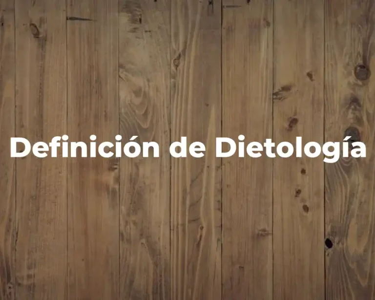 Definición de Dietología