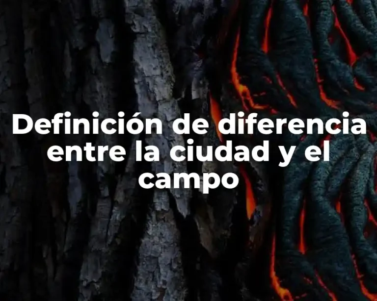 Definición de diferencia entre la ciudad y el campo