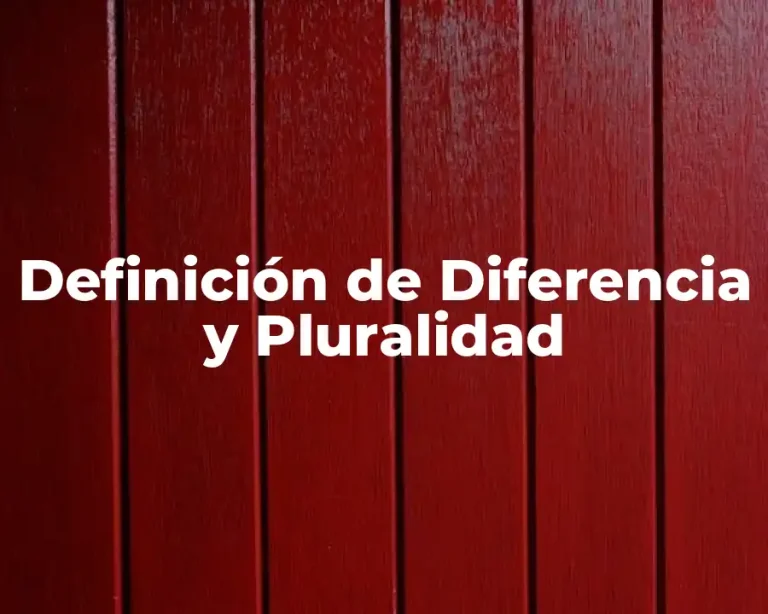 Definición de Diferencia y Pluralidad