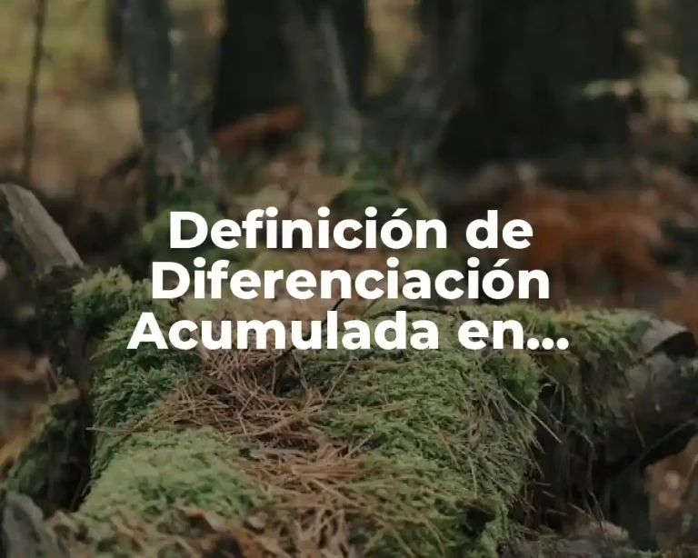 Definición de Diferenciación Acumulada en Ingeniería Económica