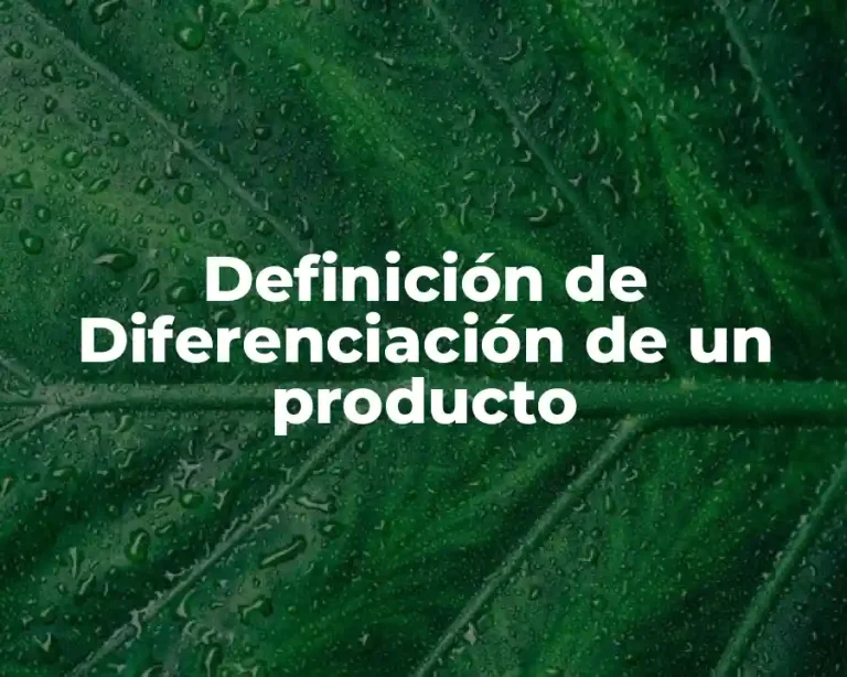 Definición de Diferenciación de un producto