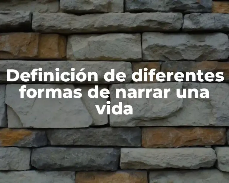 Definición de diferentes formas de narrar una vida