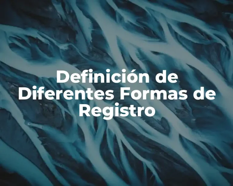 Definición de Diferentes Formas de Registro
