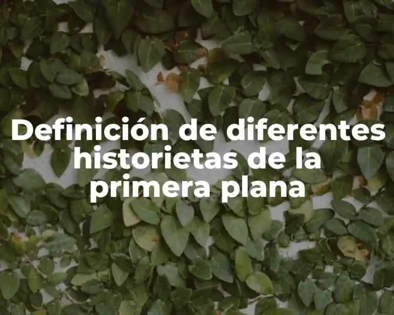 Definición de diferentes historietas de la primera plana