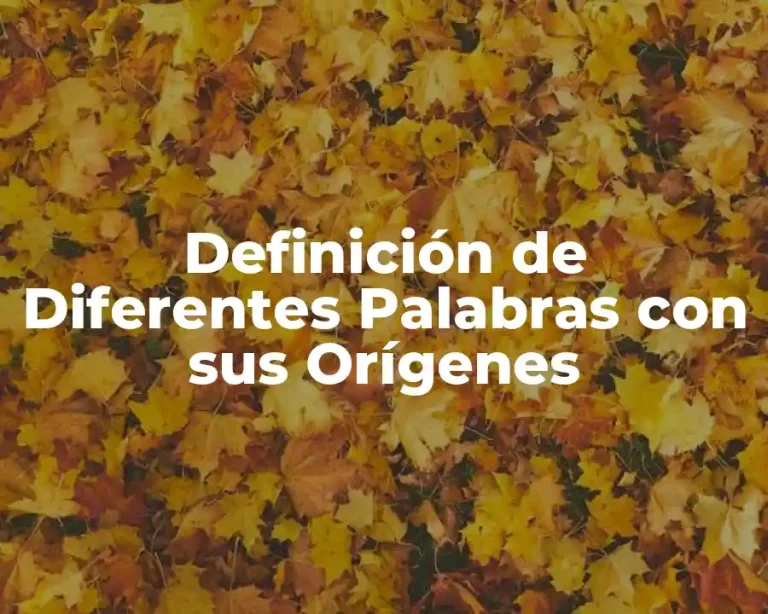 Definición de Diferentes Palabras con sus Orígenes