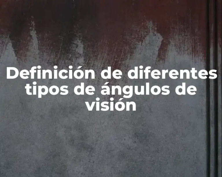 Definición de diferentes tipos de ángulos de visión