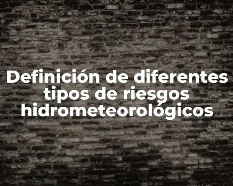 Definición de diferentes tipos de riesgos hidrometeorológicos