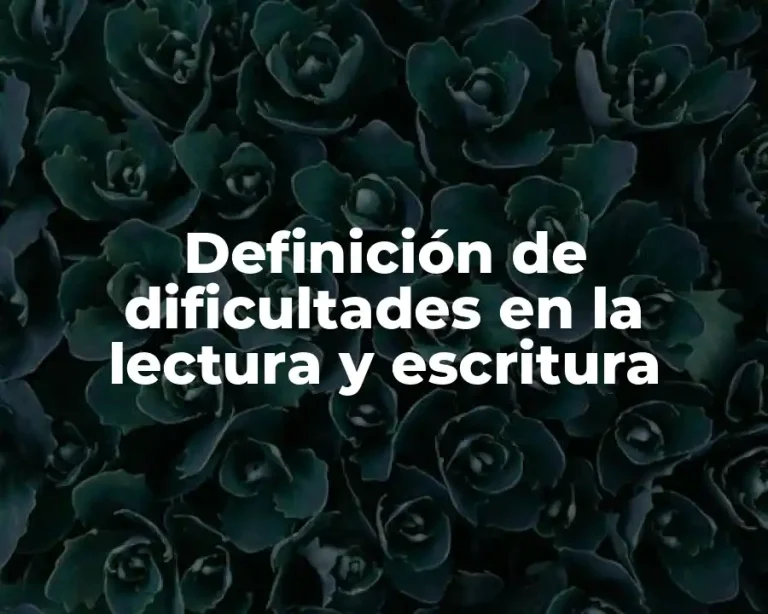 Definición de dificultades en la lectura y escritura