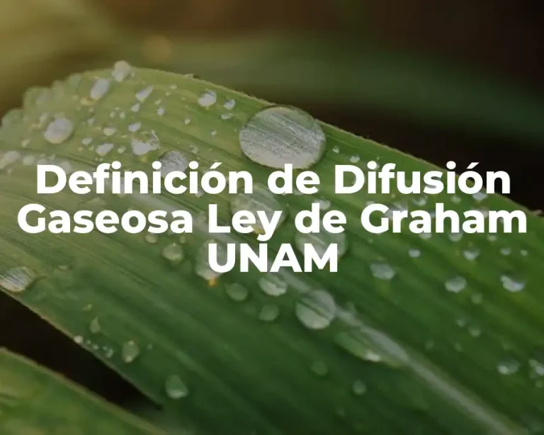 Definición de Difusión Gaseosa Ley de Graham UNAM
