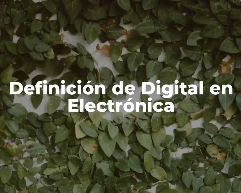 Definición de Digital en Electrónica