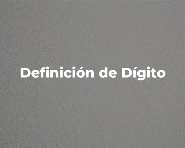 Definición de Dígito