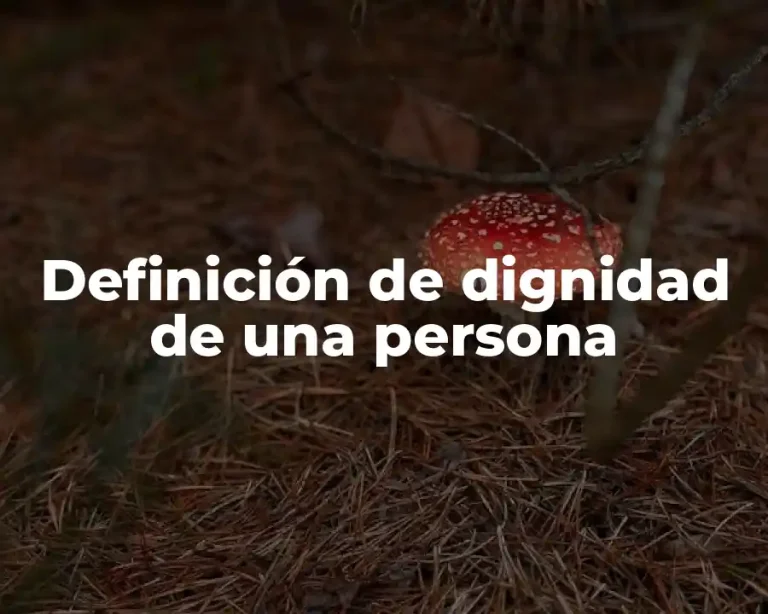 Definición de dignidad de una persona