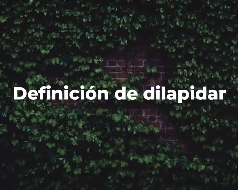 Definición de dilapidar