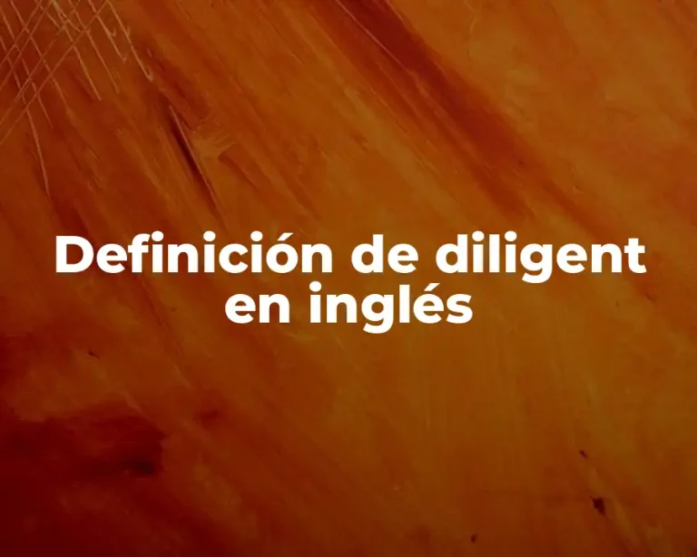 Definición de diligent en inglés