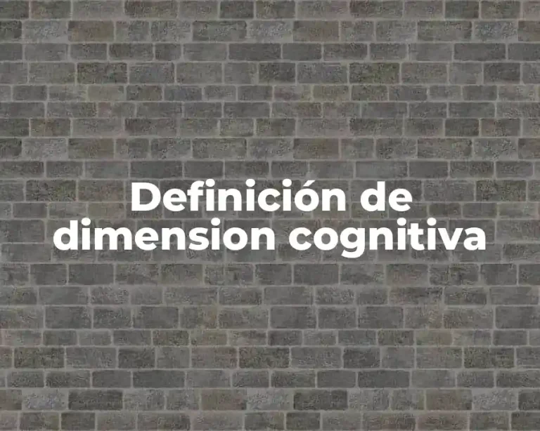 Definición de dimension cognitiva