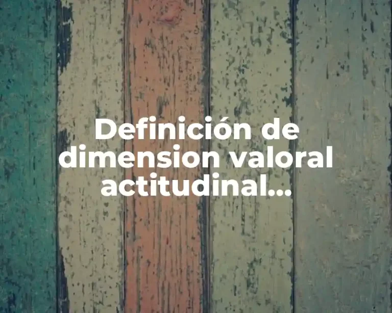 Definición de dimension valoral actitudinal adolescentes