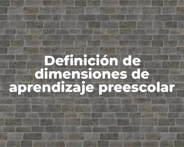 Definición de dimensiones de aprendizaje preescolar